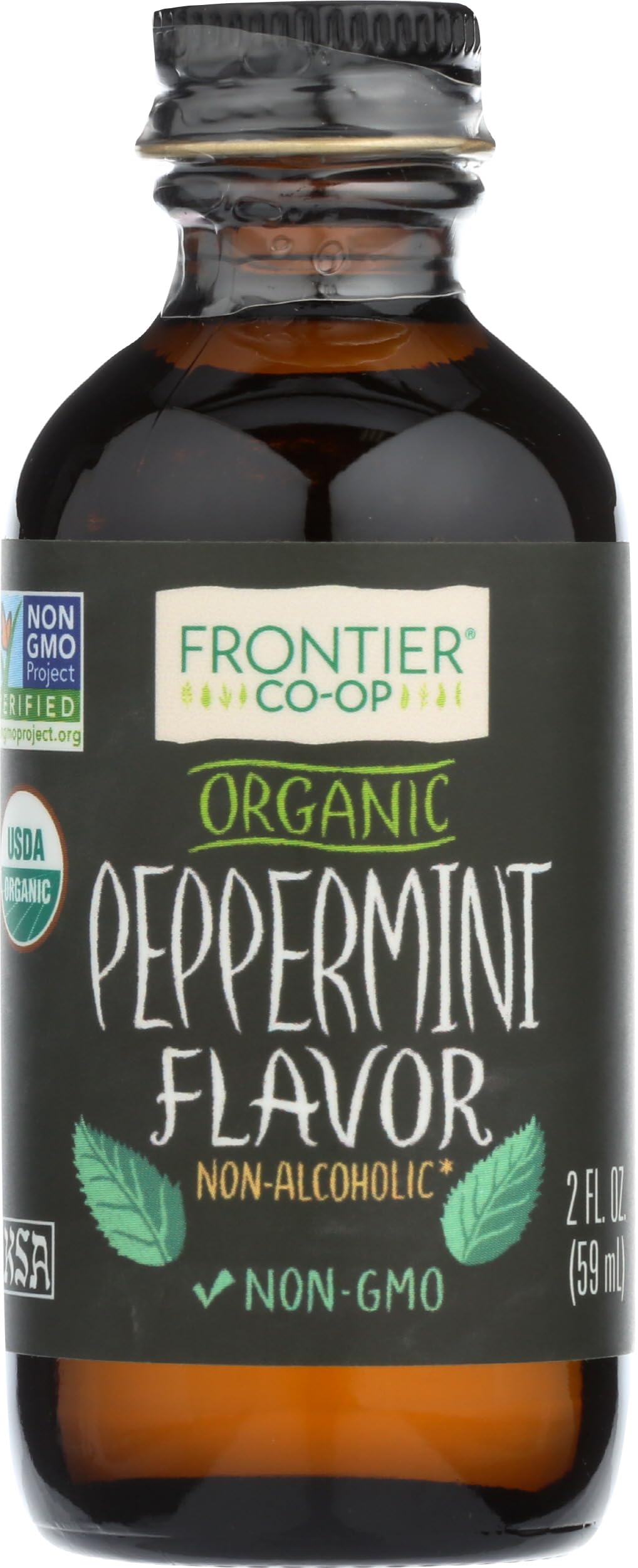 Peppermint Flavor, 2 Ounce Glass Jar, Non-Alcoholic, Great for Baking, Coffee and More