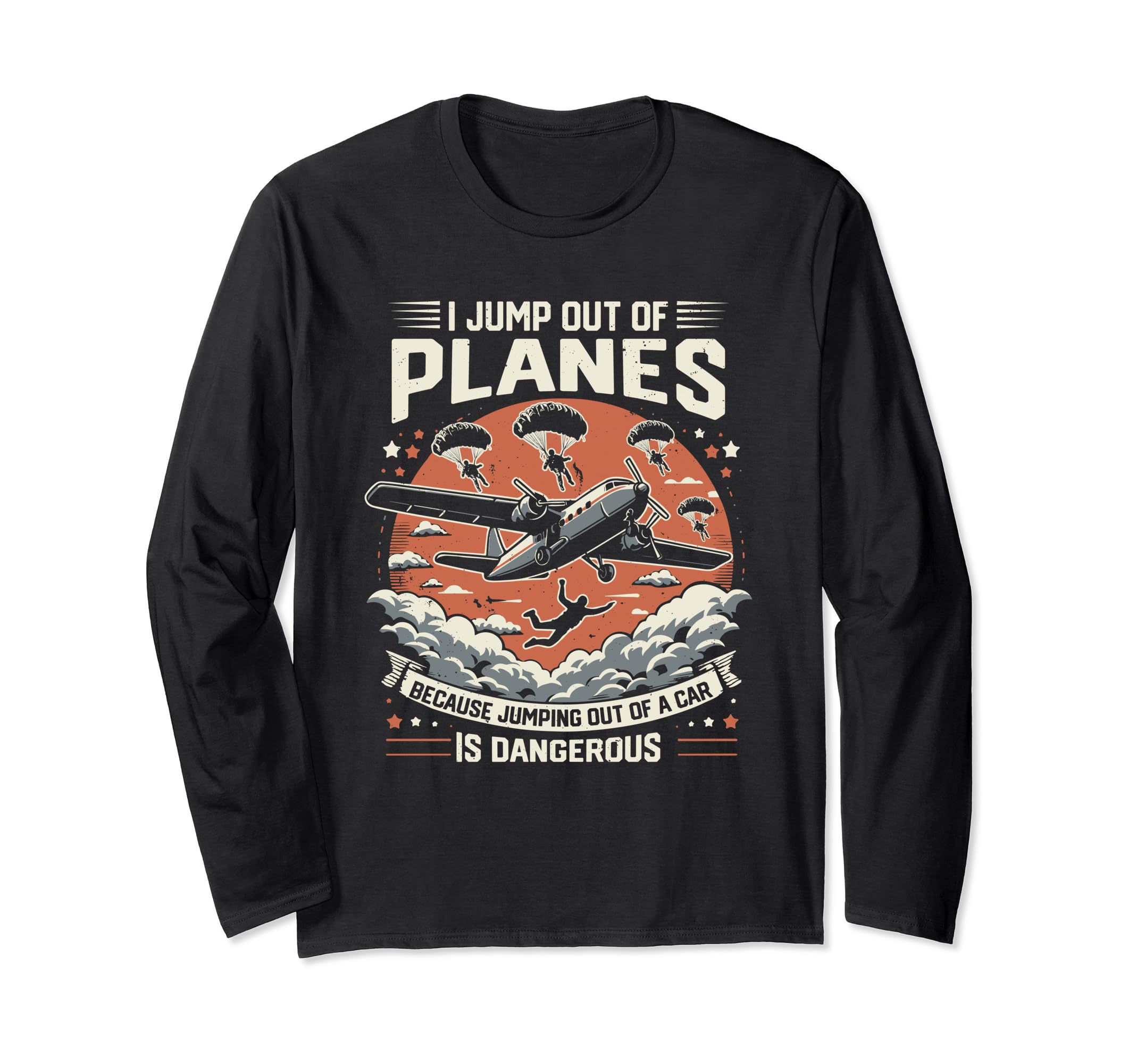T-shirt Graphique Homme "I Just Fell Out The Airplane", Gris, Taille M, Pour Skydivers