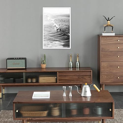 Miniatura 6 de Arte de pared de surf costero en blanco y negro para verano, diseño de olas de Hawaii, pósteres de lona para surfistas costeros, playa, surf,