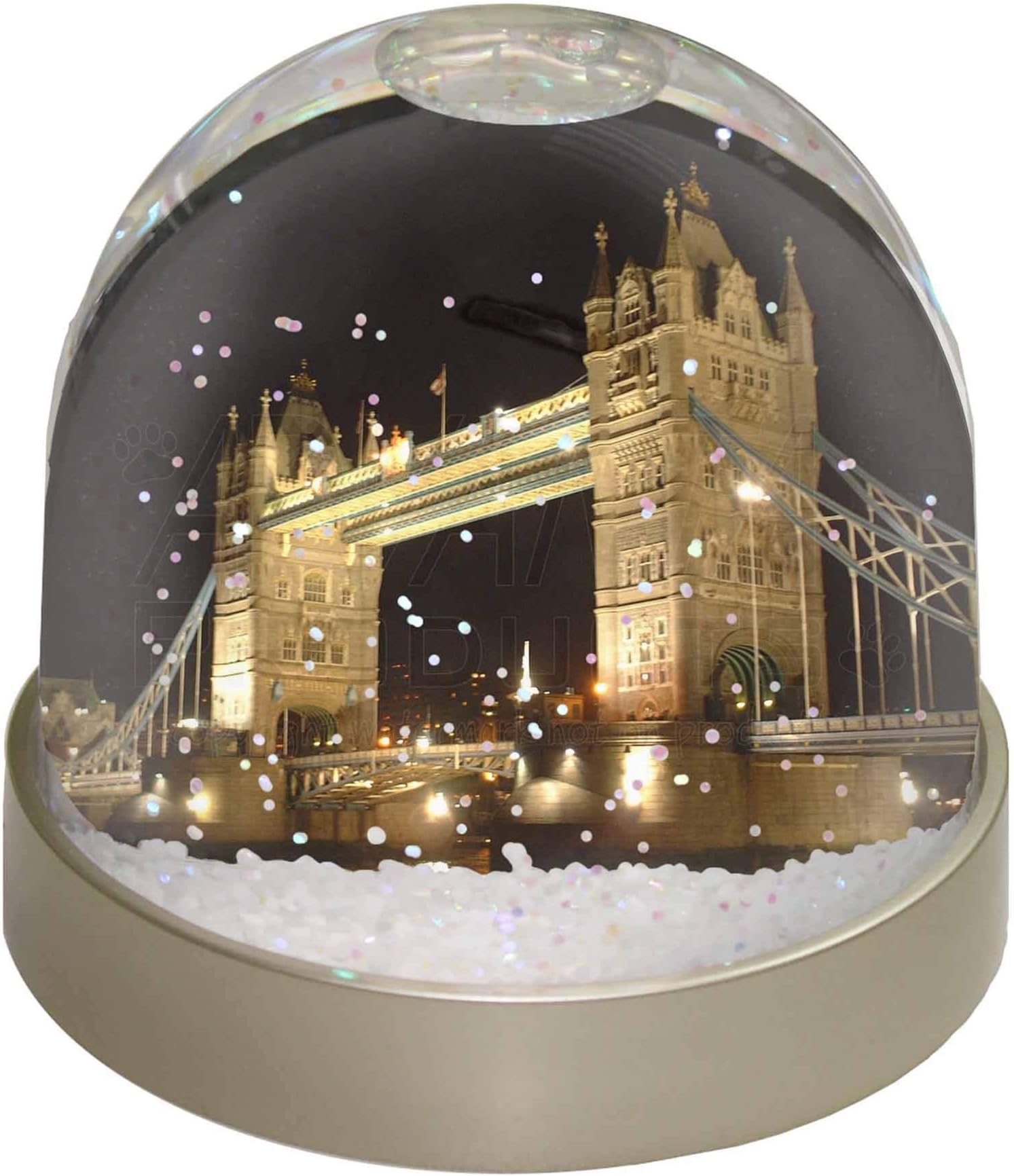 Advanta Group London Tower Bridge Print Photo Snow Globe Waterball Stocking Filler Gift, Multi-Colour, 9.2 x 9.2 x 8 cm