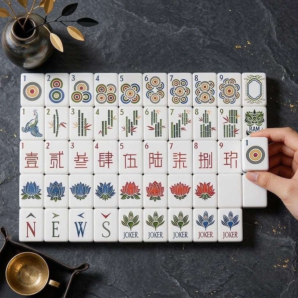 Piastrelle a 4 strati con venature del legno, acrilico, Mahjong americano | Piastrelle mah jongg da 160 pezzi for serate di gioco di viaggio e intrattenimento domestico