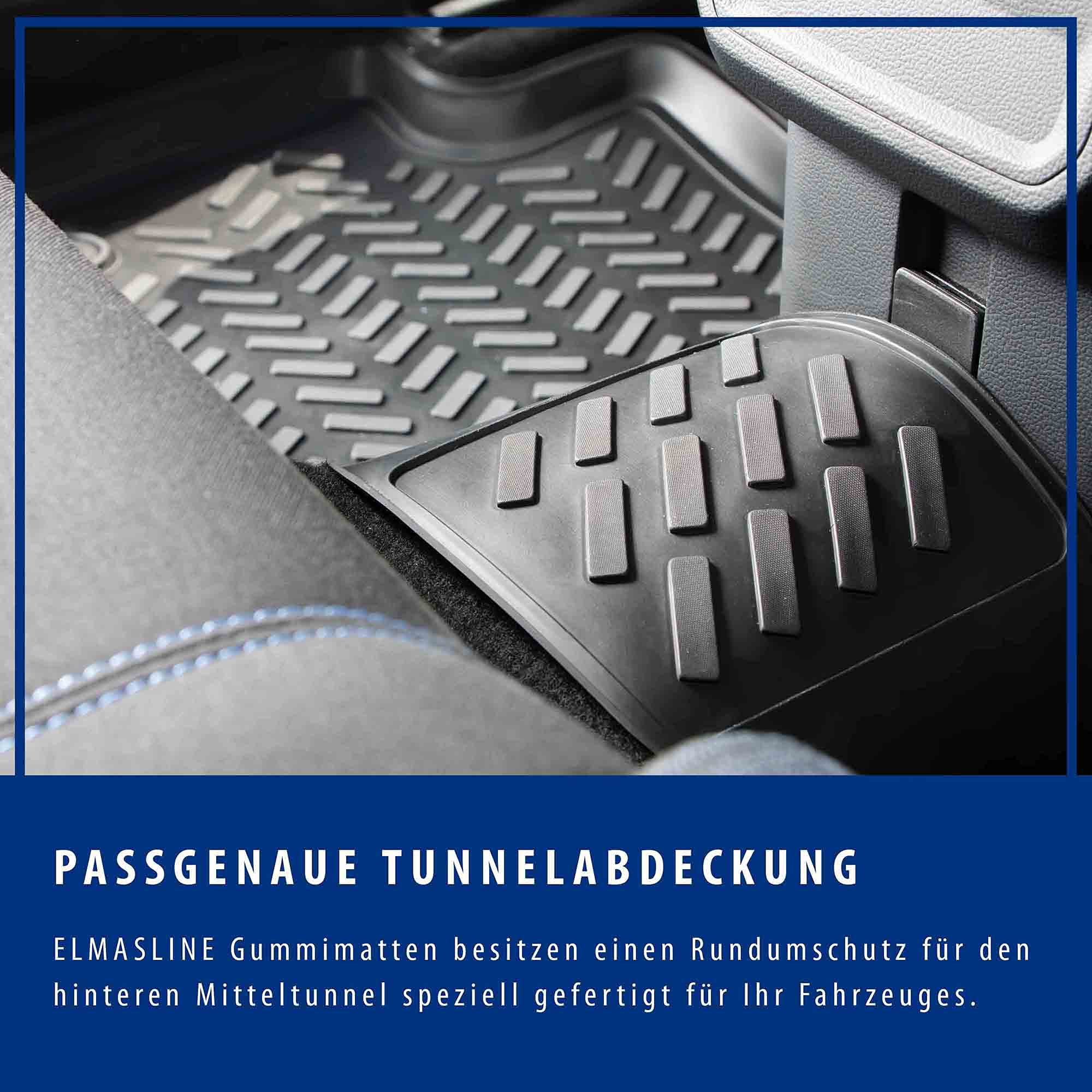 ELMASLINE 3D Gummimatten Set für OPEL Corsa E 2014-2019 | Fußmatten mit 5cm Rand | Zubehör | Passt Nicht in Elektro!!