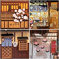 Vista 4 de CUTEBEE Kit de manualidades para Rincón del Libro - Casa en miniatura japonesa Sakura para adultos, decoración de estantería de casa en miniatura