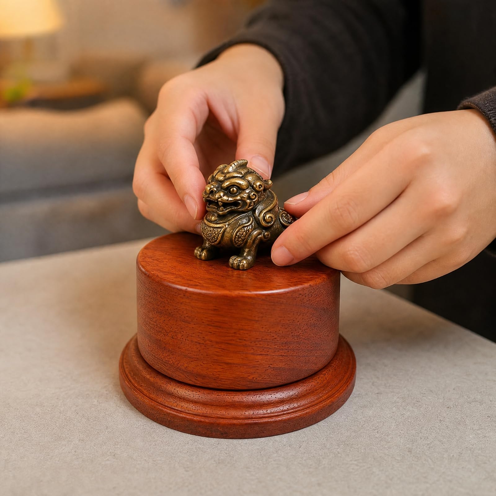 Rund Präsentationssockel aus klassisch traditionell rund -Sockel mit höht Plattform zu bedienen für Teeliebhab , 12cmx7cm