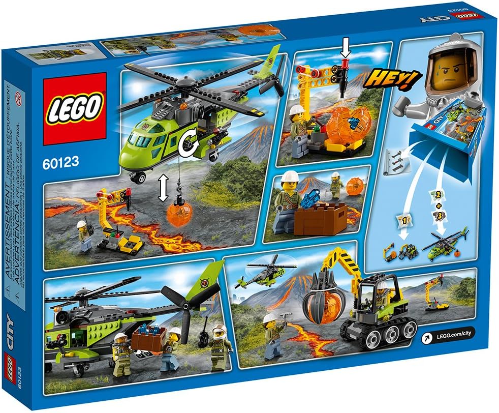 LEGO City Volcano Explorers 60123 Volcano Supply Helicopter Building Kit (330 Piece)