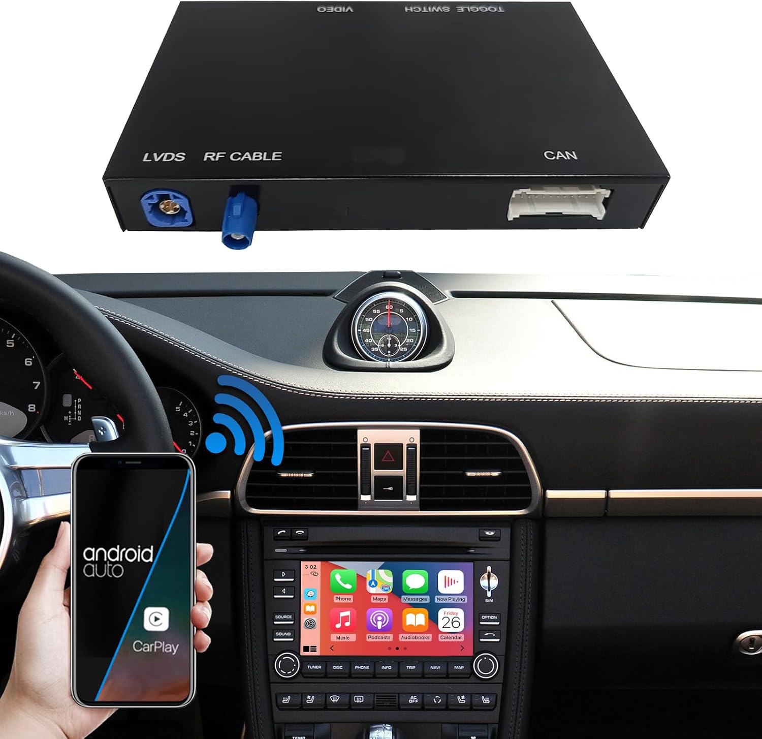 Road Top sans Fil Carplay Android Auto pour Porsche avec PCM 3.0