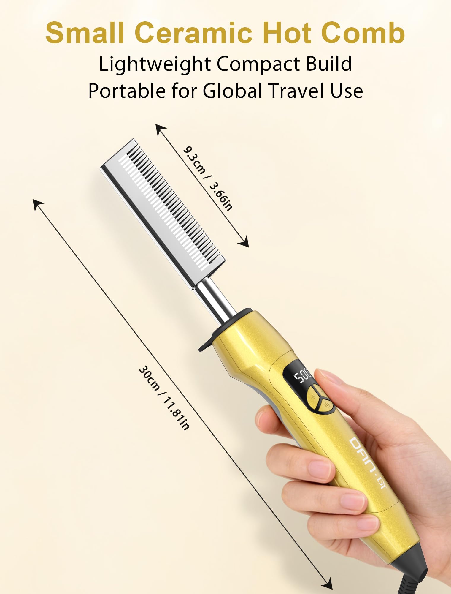 V-Shaped Titanium Electric Hot Comb with Adjustable Heat
