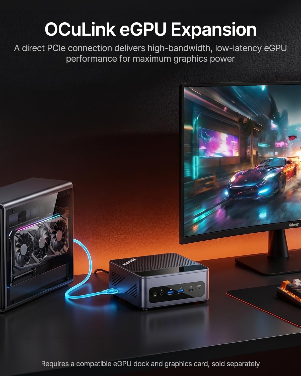 ACEMAGIC AI Mini PC AMD Ryzen AI 9 HX 470 Radeon 890M 86 Tops AI PC AI Productivity Mini PC, Dual LAN Dual Fans Oculink WiFi 7 HDMI DP2.1 Type-C 3.5mm Audio USB4*2 Mini Desktop Barebone senza RAM ROM