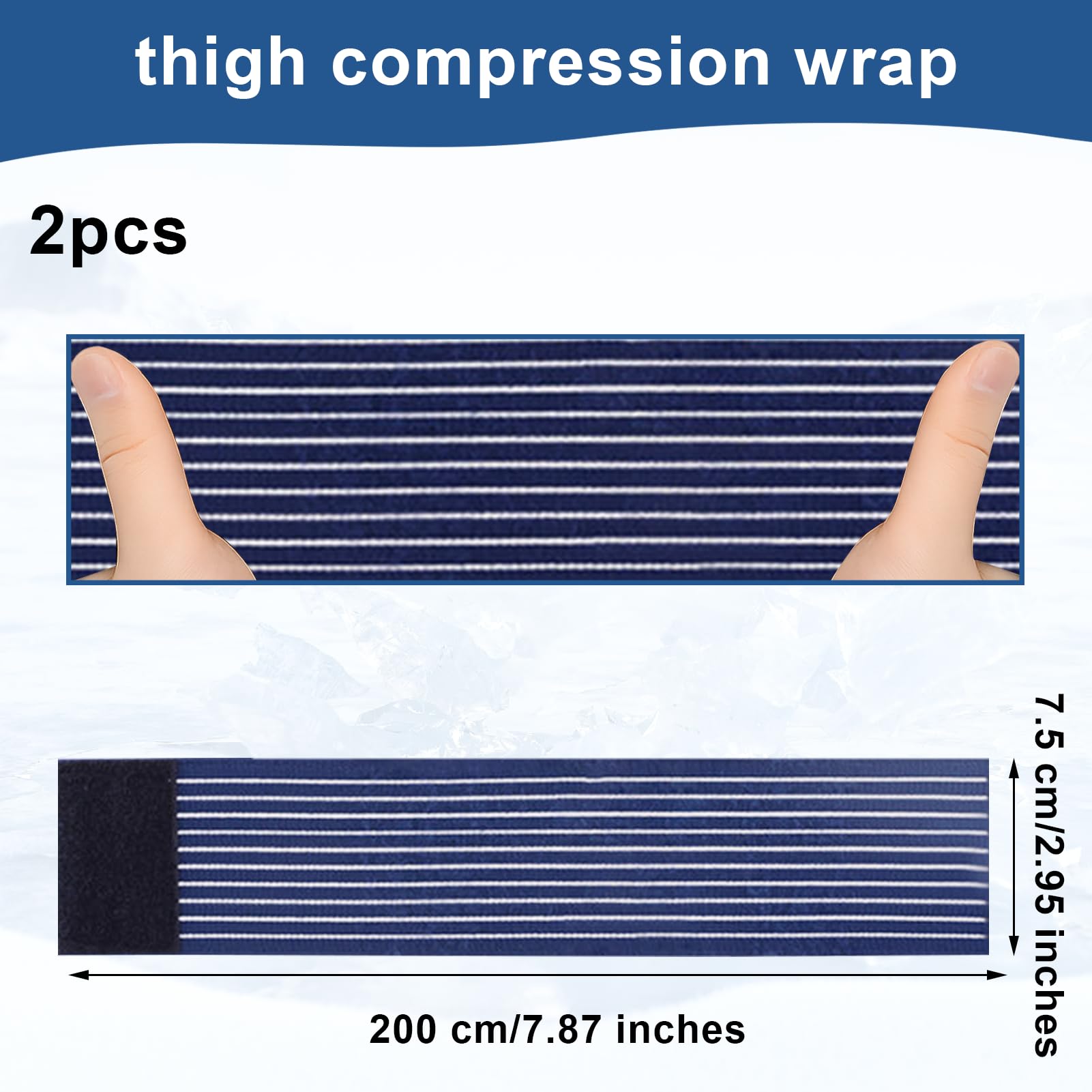 2 PCS Thigh Hamstring Compression Sleeve, Adjustable Thigh Compression Wraps for Varicose Veins Treatment for Legs, Nylon Quad Knee Support Bandage, Versatile Compression for Knee, Calf, Arm Blue — Amazon image 2