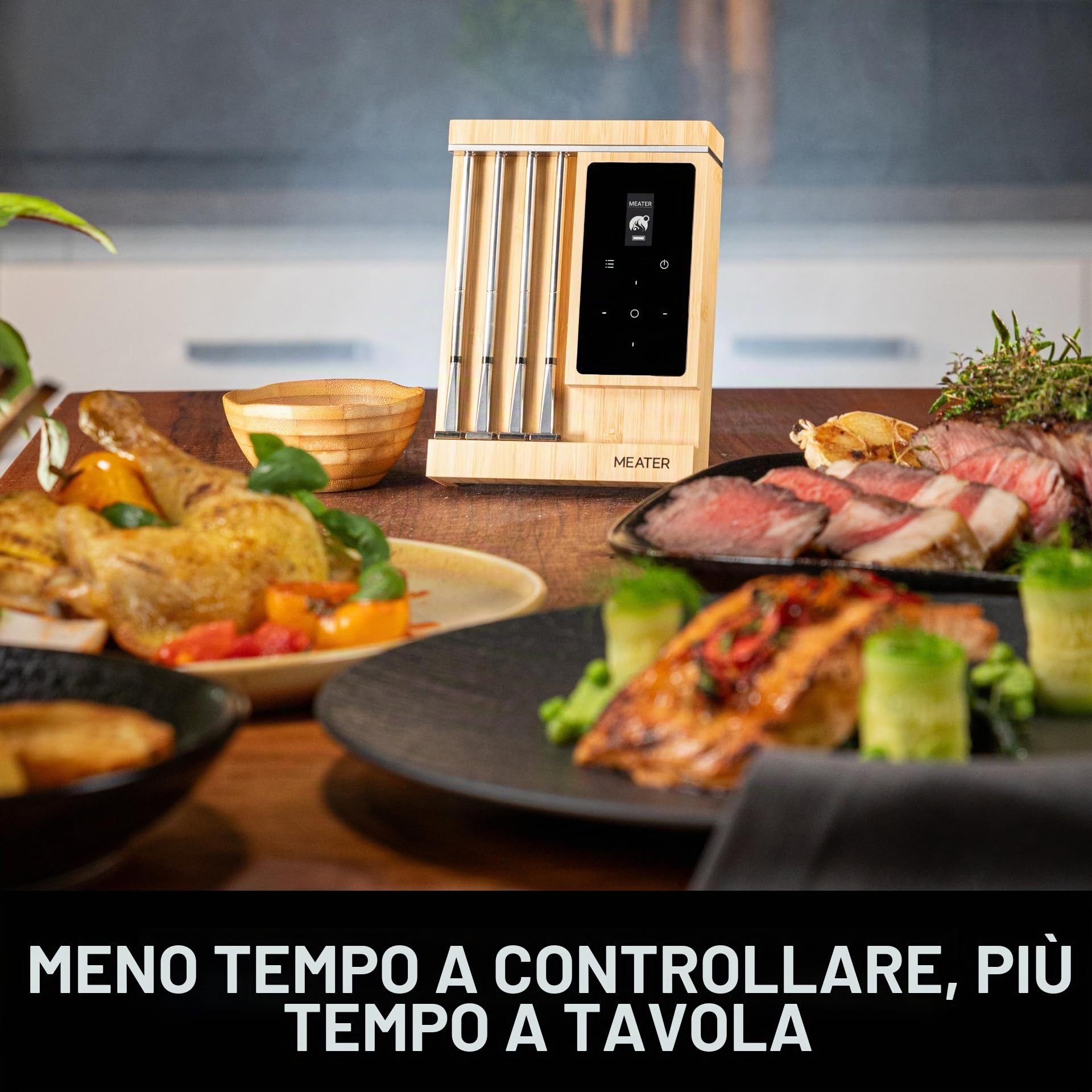 MEATER Pro XL [Novità]: Il termometro per carne wireless intelligente con quattro sonde avanzate | Sensori Multisensore | BBQ, forno, barbecue, affumicatore, friggitrice ad aria calda, friggitrice
