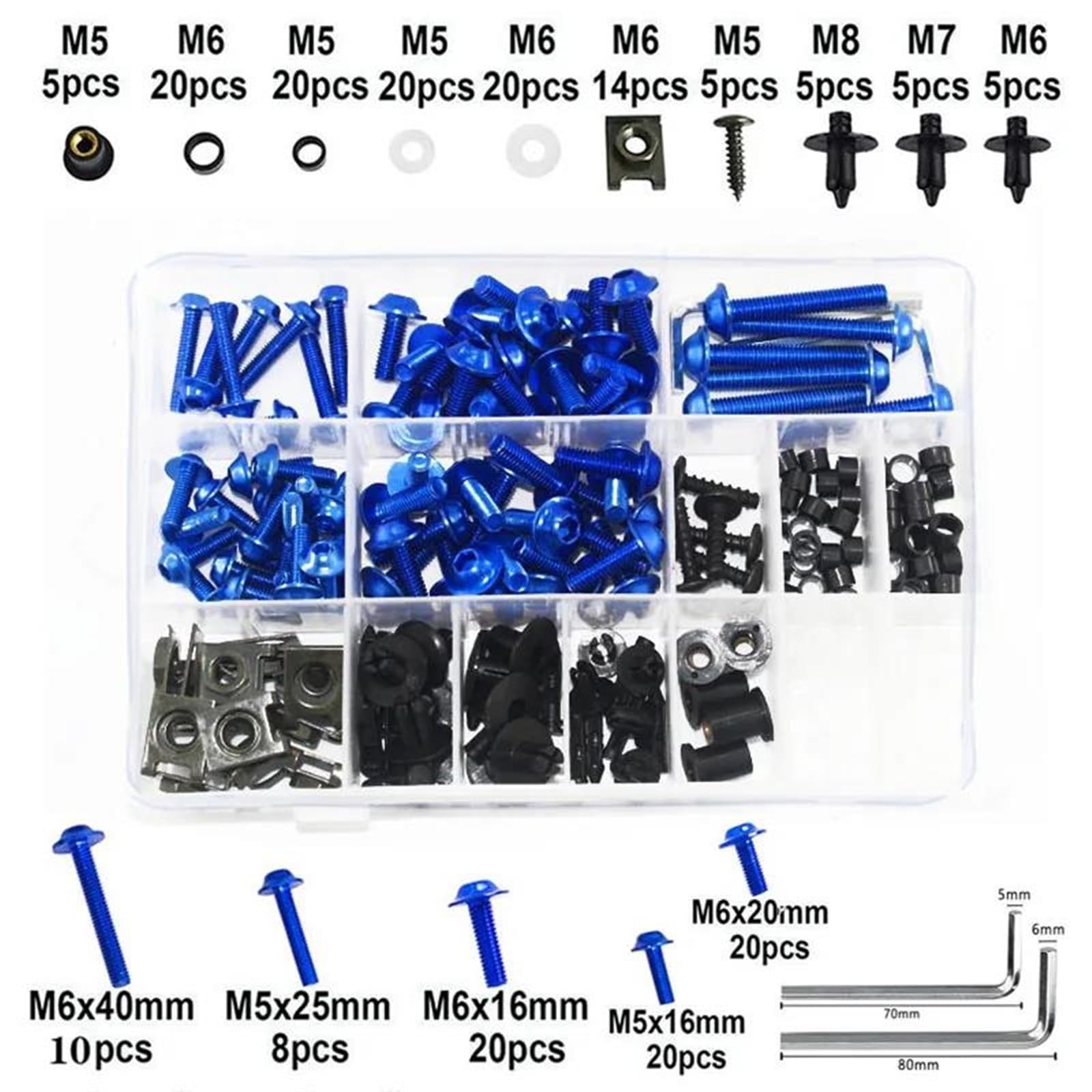 Dadi Per Parabrezza Moto Viti Kit Di Bulloni Per Carenatura Per TDM 850 900/A TMAX 500/530 SX/DX SRV250 SRX 400 600 TDR250 - Bulloni, Viti, Dadi E Clip(Argento)