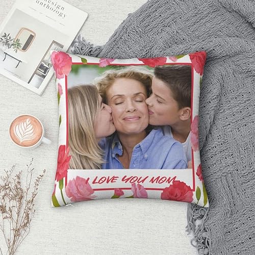 Miniatura 7 de Fundas de almohada personalizadas para mamá, añade el texto del nombre de la foto de tu mamá, funda de almohada personalizada de dos lados con