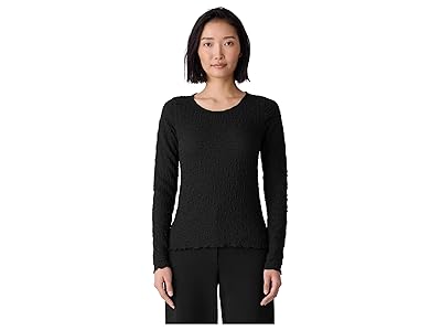Eileen Fisher Bubble Jacquard Round Neck Top Women