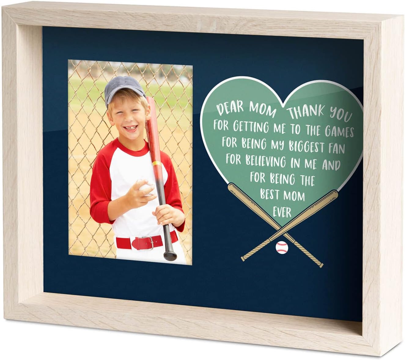 ChalkTalkSPORTS Baseball Mom Frame - Baseball Mom Gift - Holds 4x6 Photo - Desk or Wall Display