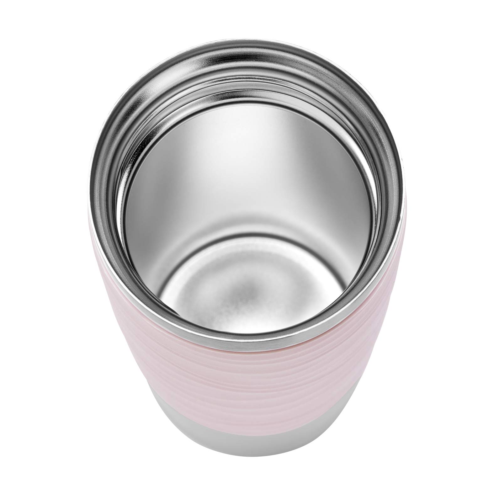 Emsa Travel Mug Waves Grande N20120 - Vaso térmico (0,5 L, hasta 6 horas de calor y frío durante 12 horas, 100% hermético, apertura de 360°, cierre de presión rápida), color rosa
