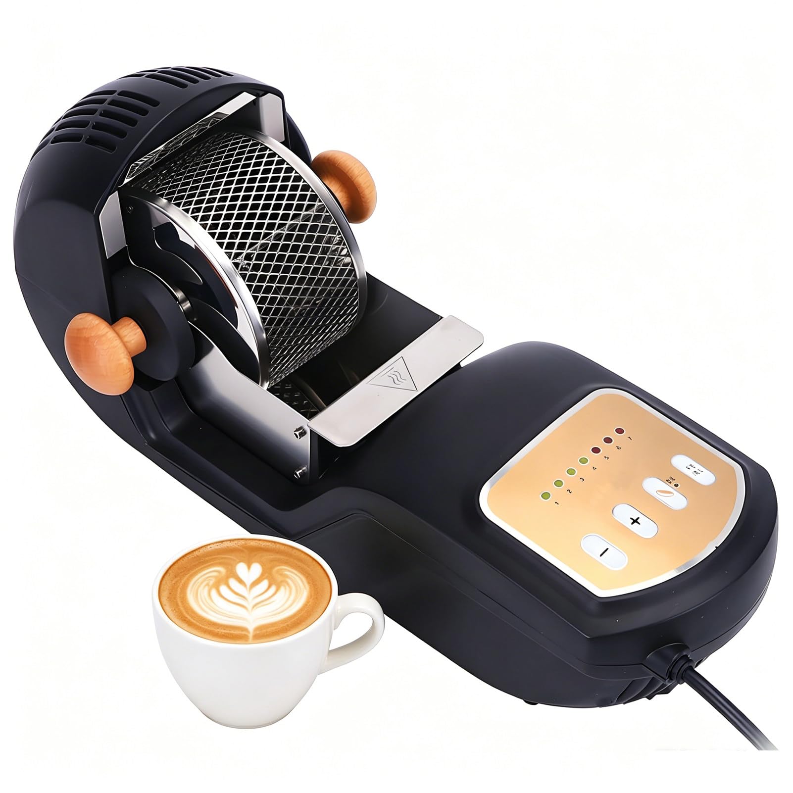 DNEPEI Adjustable Coffee Bean Roaster, Household Electric Roaster, Stainless Steel Mesh Drum Roaster for Small Batch Coffee Roasting, Easy to Clean