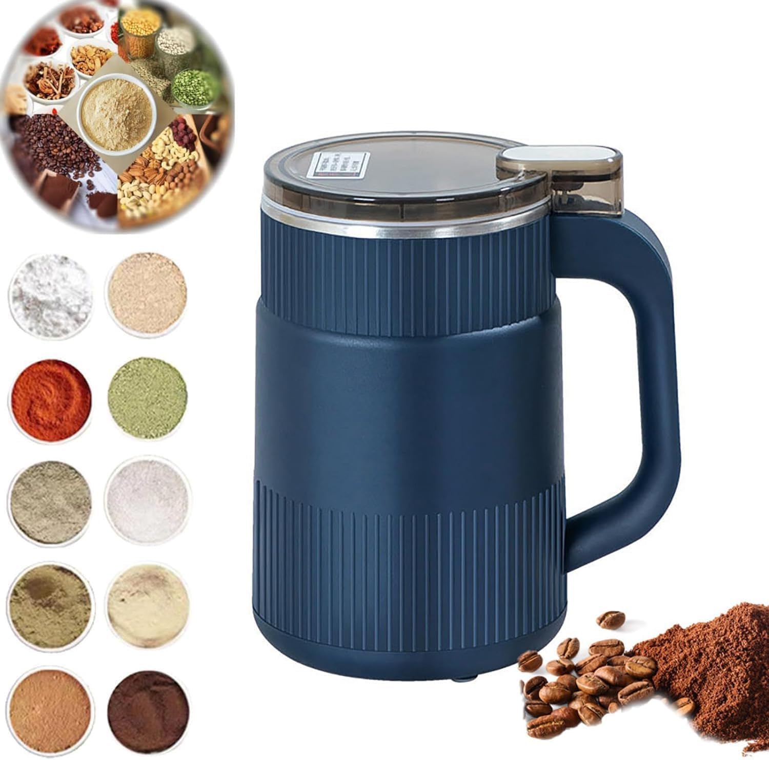 Electric Coffee & Spice Grinder 200W with 500ml Removable Stainless Steel Bowl & Blade | Compact Grain Herb Nut Masala Grinding Machine with Transparent Lid for Home Kitchen-picture-24