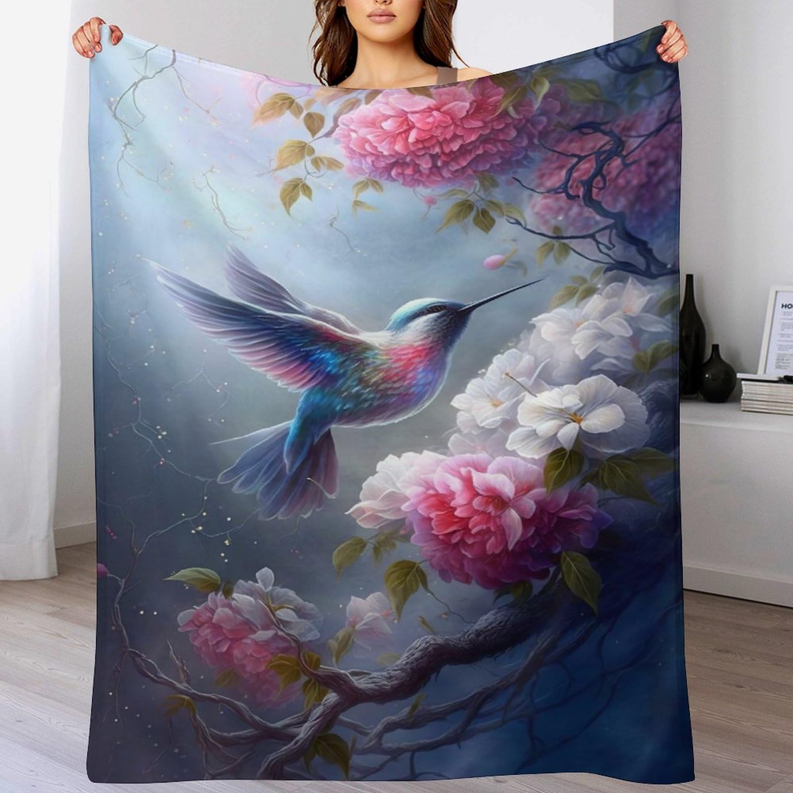 Couverture de lit Colibri douce jeté de canapé flannel pour soirées cocooning chaleureuses