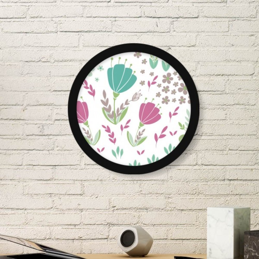 Cadre photo rond en bois avec peinture fleur en punch needle : cadeau idéal pour la maison