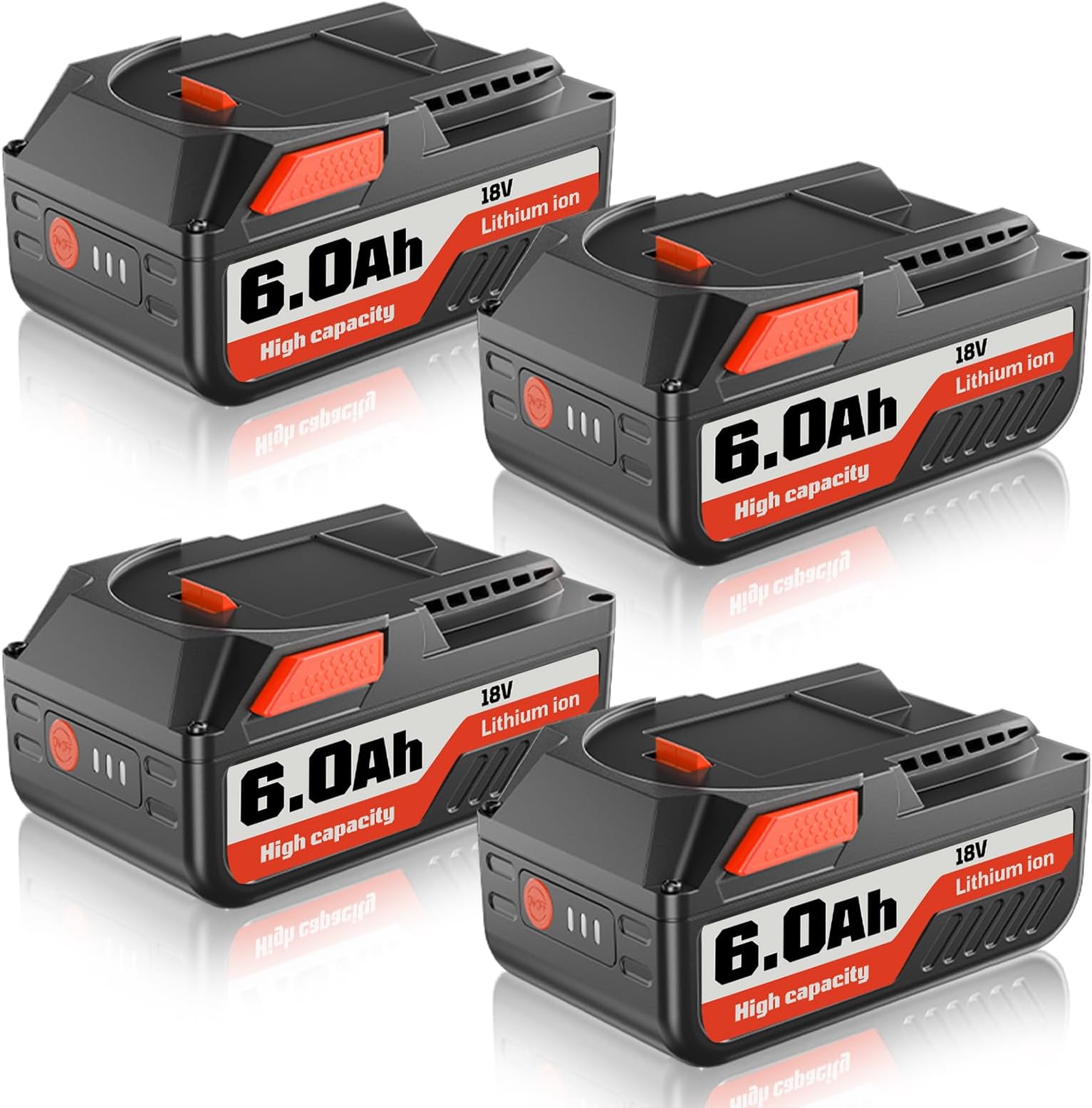 VINIDA 6.0Ah 18V R840087 Lithium Battery Replacement for Ridgid 18V Battery R840083 R840085 R840086 R840087 R840089 AC840085 18V Drill Battery 4 Pack