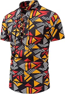 BGFIIPAJG Small Men Shirts Printed Cotton and Beach Lace Up Collar T Shirt Shirt Top Blouse Mens Thin Shirts Personalised t Shirts Men's+Polos Polo Shirt White Polo Shirt 4XL Polo Shirts for Men UK