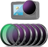 Vista 1 de NEEWER Juego de filtros ND compatible con DJI Osmo Action 3/4/5 Pro, paquete de 6 ND8+ND16+ND32+ND64+ND1000+CPL Accesorios de cámara de acción