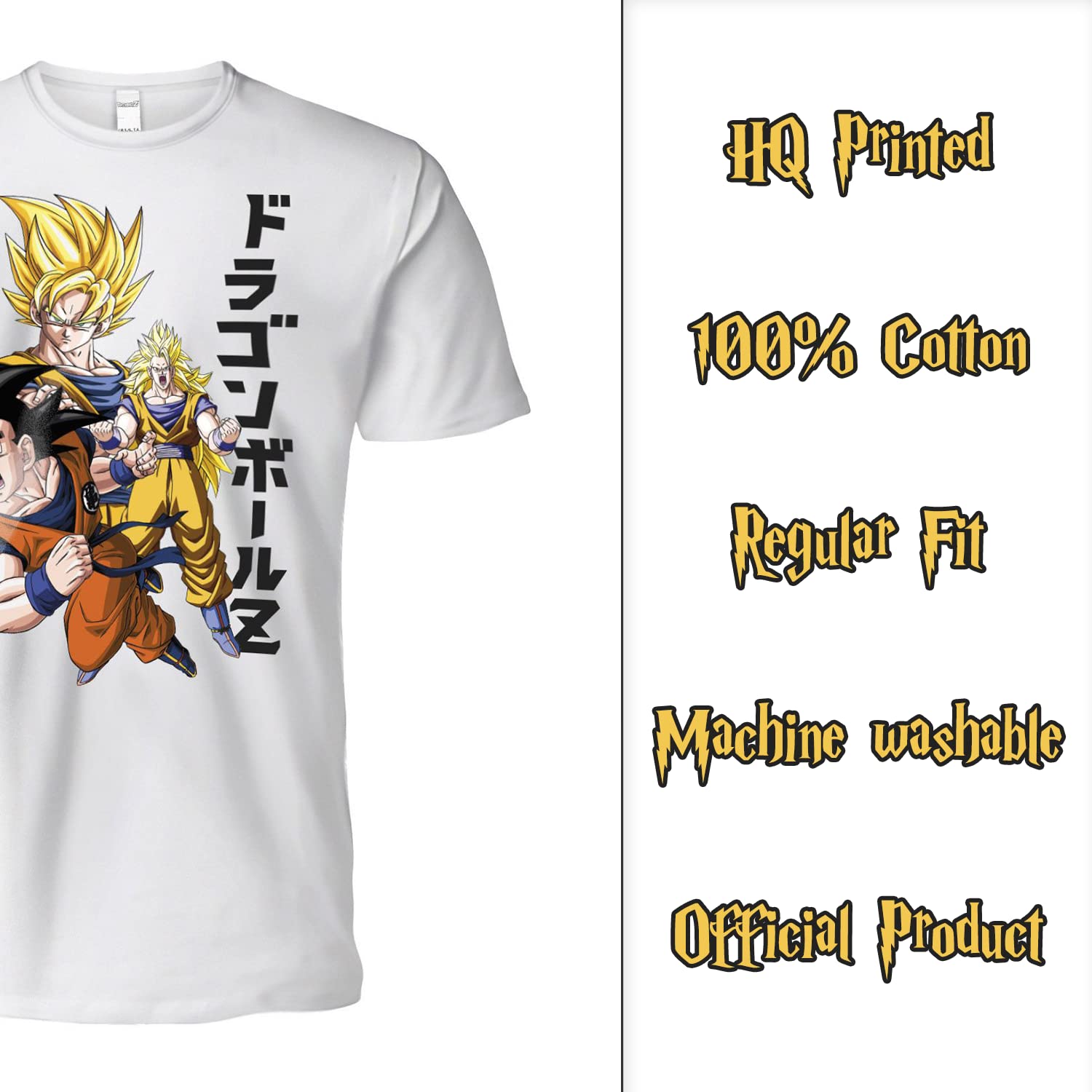 T Shirt DragonBall Goku Super Saiyan Ufficiale Bianca Bambino Adulto Ragazzo