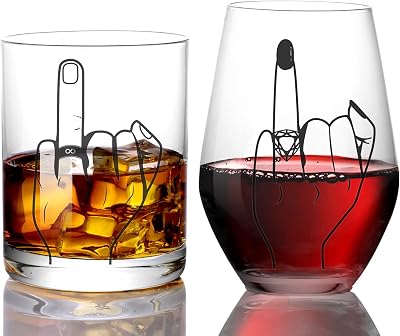 comfit Funny Engagement Gift for Couples 2026-Ring Finger Wedding Wine Glasses Gifts-Cool Bridal Shower Gifts-Presents for Couples,Bride and Groom,Newlywed,Just Married,Mr and Mrs Gifts