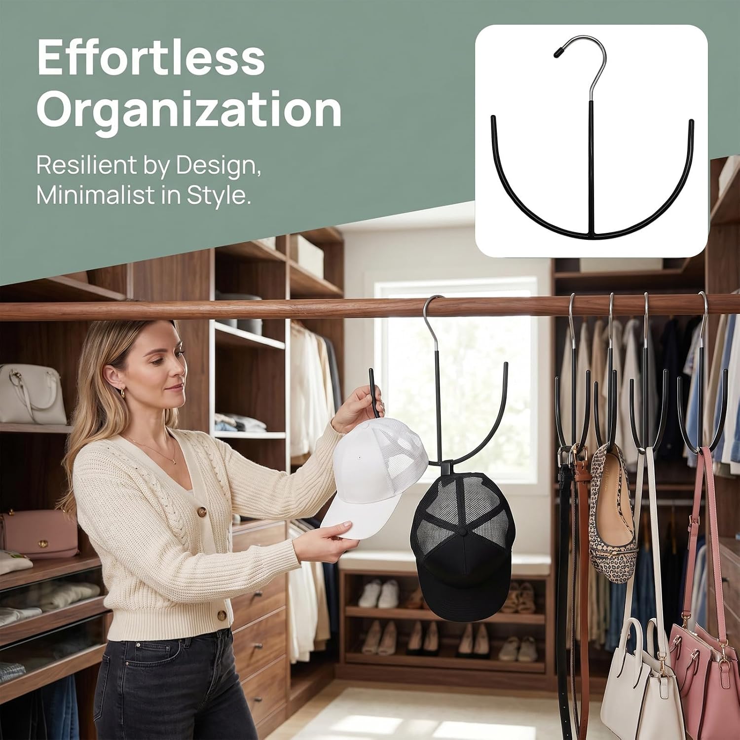 Toddmomy 5pcs Belt Hangers - Closet Storage Hanger Stainless Steel Organizer - Space Saving Rack for Closet Accessories - Multipurpose Hooks for Storing Ties, Scarfs, Hats
