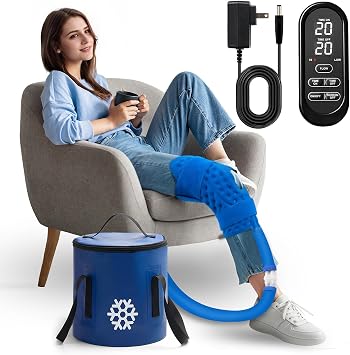 GALINAND Cold Therapy Machine, Ice Machine for Knee Care After-Surgery, Knee Replacement Recovery Equipment Aids Pack, Cryotherapy System w/Compression Wrap Pad for Ankle, Foot, ACL Relief