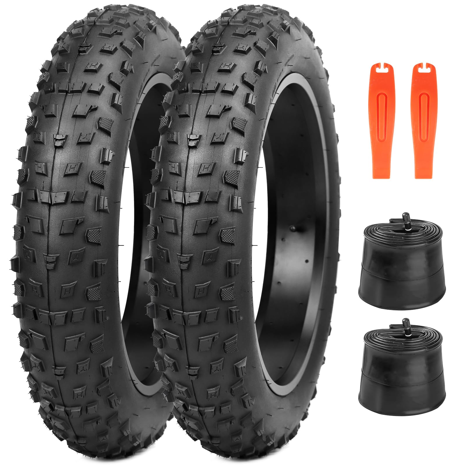 GRELiving 2er-Pack 20x4.0 Zoll Heavy Duty E-Bike Reifen Fat-Bike Reifen 98-406 20PSI Fahrradmantel