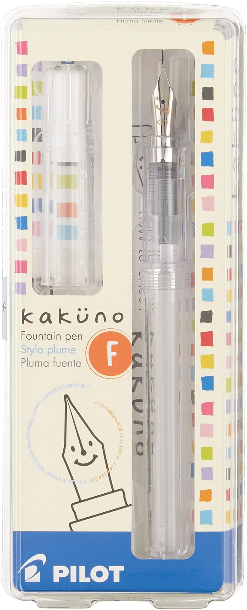 Pilot Kakuno Fountain Pen, Clear Barrel, Fine Nib (10819)