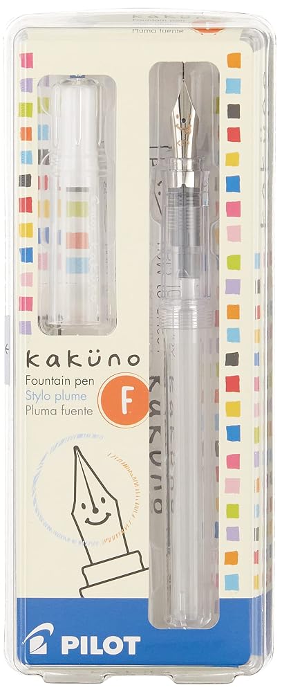 PILOT Kakuno Fountain Pen, Clear Barrel, Fine Nib