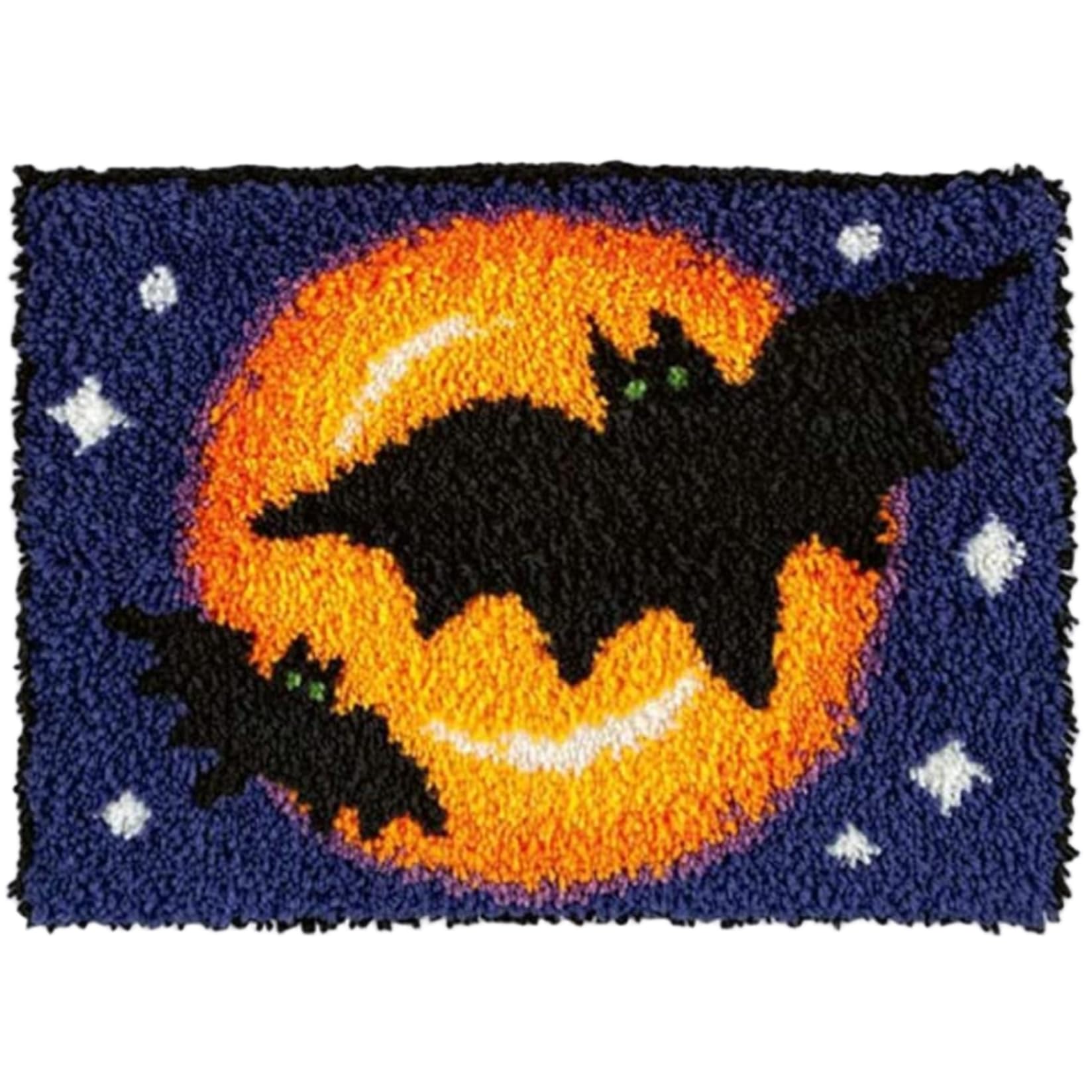 Kit de gancho de pestillo Bemonew de murciélagos para alfombra DIY de Halloween, 50x38 cm 8