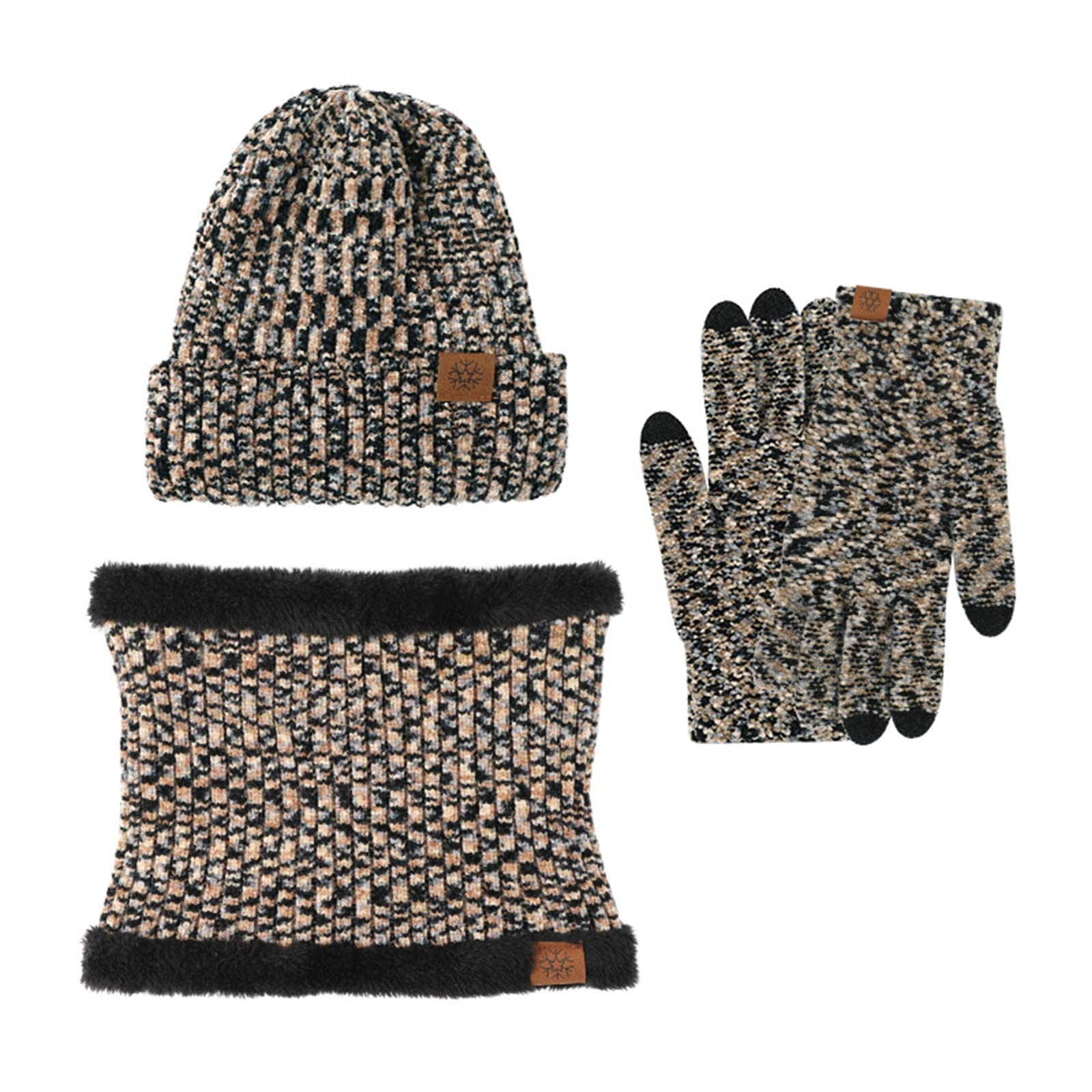 Écharpe bonnet gants tactiles pour sorties hivernales et activités de plein air