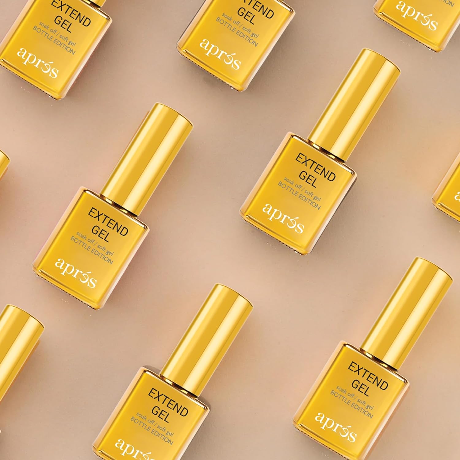 Aprés Extend Gel Gold Bottle Edition, Pack of 3 - Gel-X Tips Adhesive, No Primer or Bonder Needed (15 ml each)