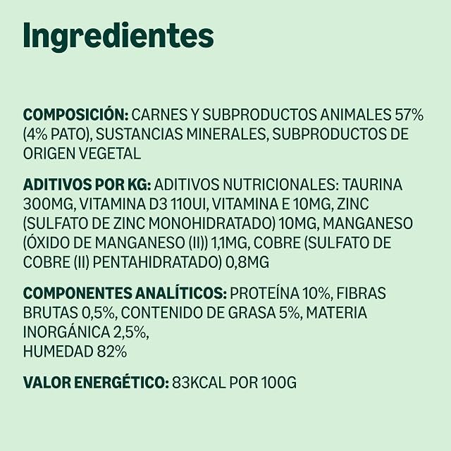 Foto 5 de 8 de by Amazon - Comida húmeda sin cereales para gatos - Lata - Paté de pato, 12 x 400 g