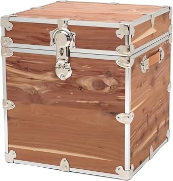 Rhino Trunk & Case Knotty Cedar Chest Cube Storage Box, Coffee Table, End of Bed Trunk or Entryway Storage Bench 18"x18"x20" USA-Made, Furniture Grade, Heirloom Aesthetic Strong and Secure