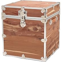 Rhino Trunk & Case Knotty Cedar Chest Cube Storage Box, Coffee Table, End of Bed Trunk or Entryway Storage Bench 18"x18"x20" USA-Made, Furniture Grade, Heirloom Aesthetic Strong and Secure