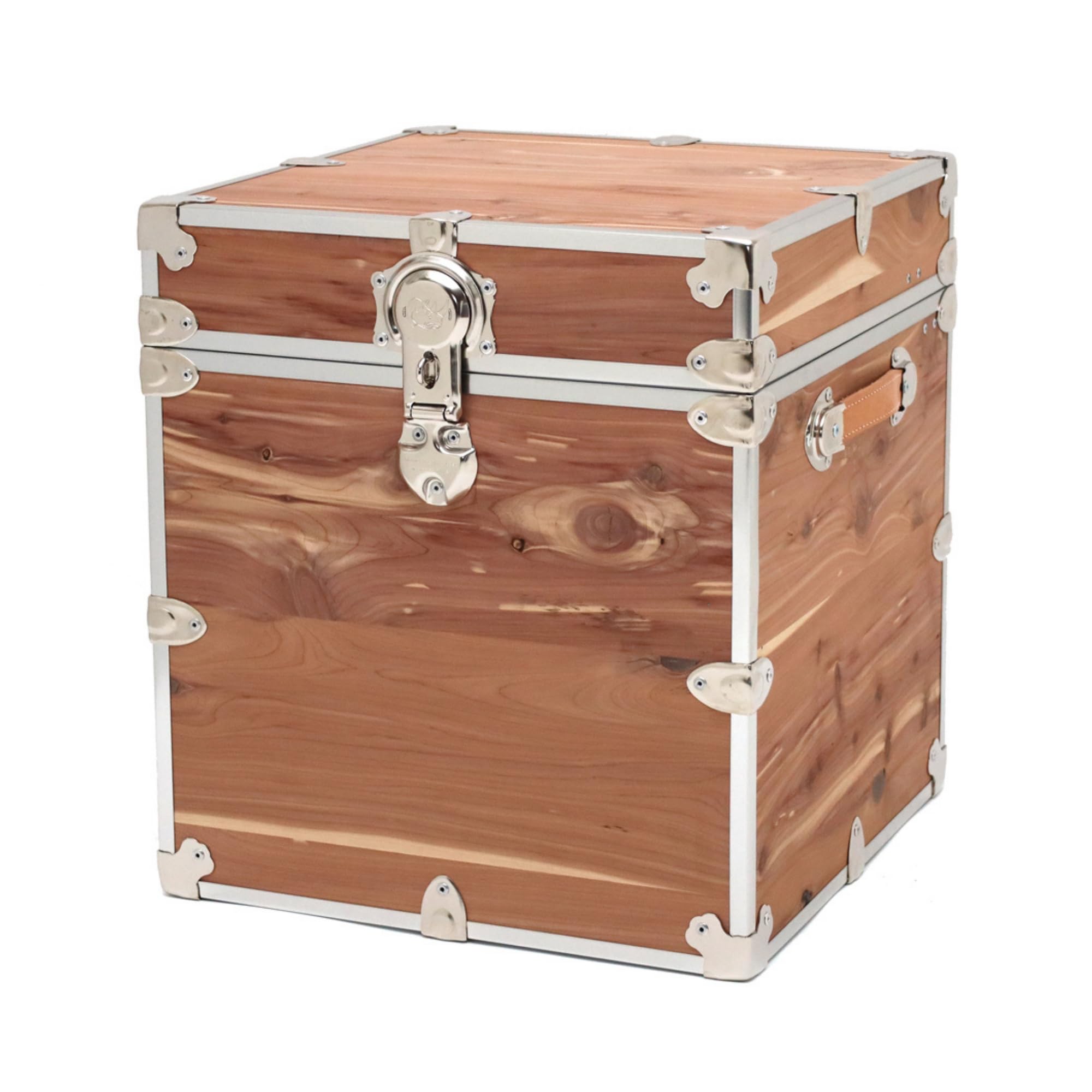 Rhino Trunk & Case Knotty Cedar Chest – Cube Storage Box, Coffee Table, End of Bed Trunk or Entryway Storage Bench – 18"x18"x20" USA-Made, Furniture
