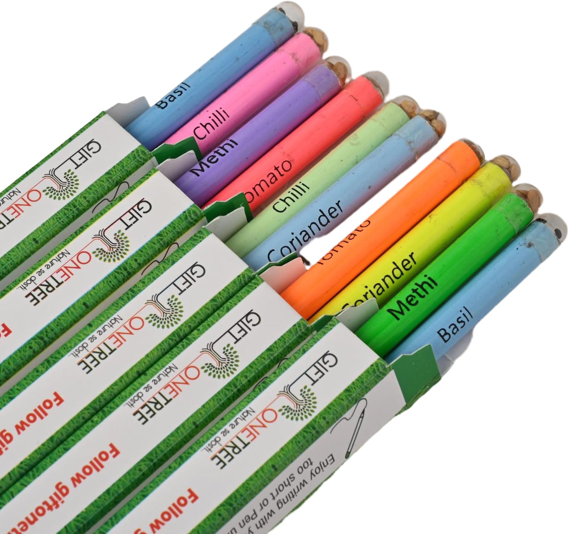 Eco Friendly Plantable Seed Pencils | Best For Distributing In School On Birthday | Return Gift (2 Neon Pencils In Box, 15, Count), Ink Color-Black