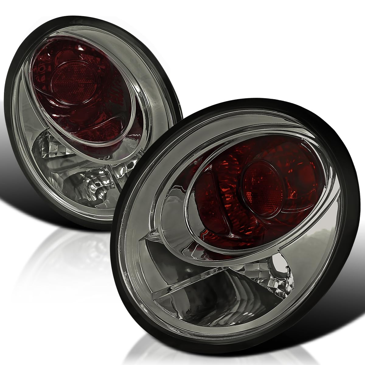 Spec-D Tuning Smoke Lens Tail Lights Compatible with 1998-2005 Volkswagen Beetle, Left + Right Pair Assembly
