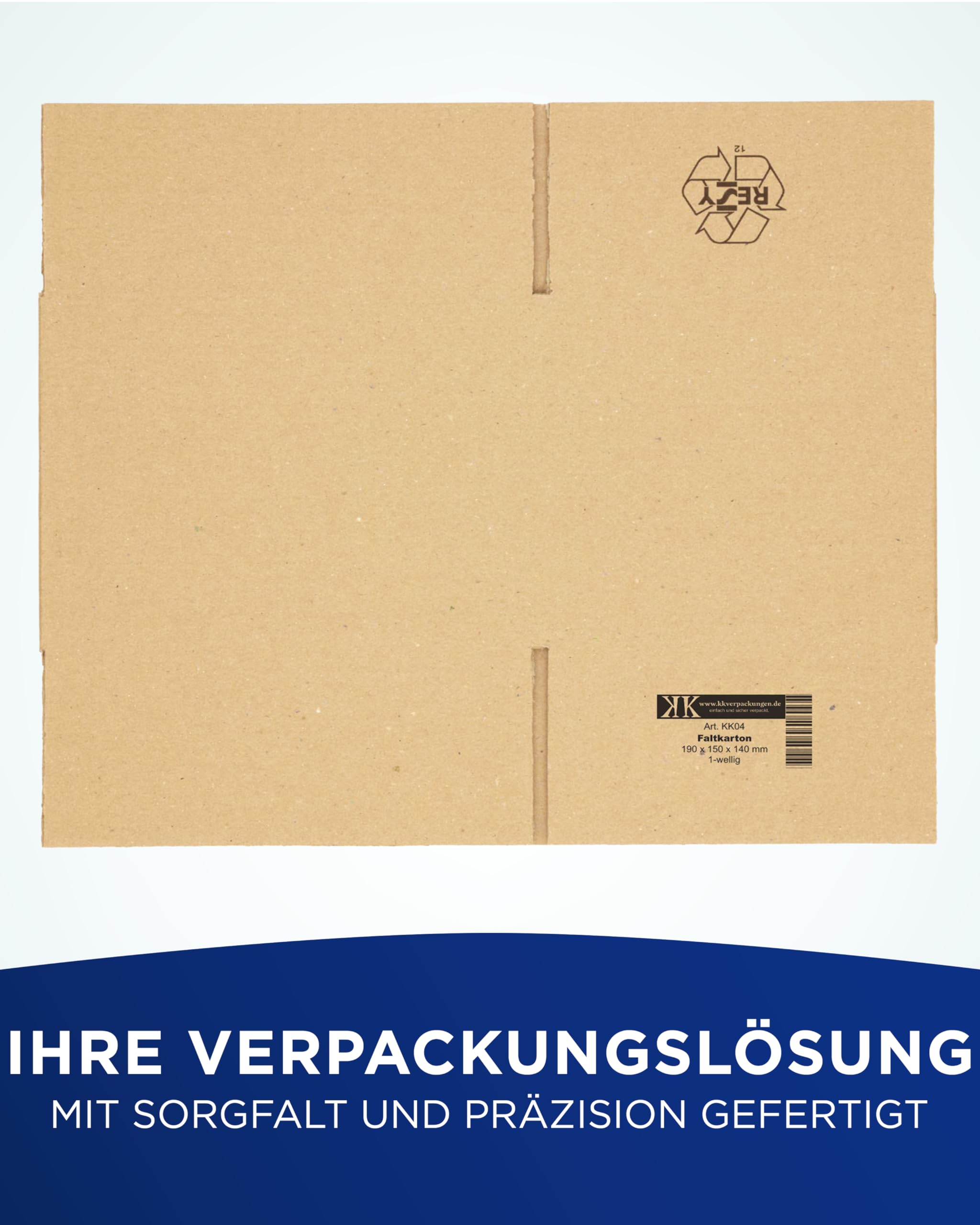 KK Verpackungen Versandkartons 190 x 150 x 140 mm Braun 1-wellig (Außenmaß 195 x 155 x 145 mm) | 500 Stück, Faltkartons Kartons für Versand als DHL Päckchen M Hermes Päckchen DPD GLS Paketklasse XS
