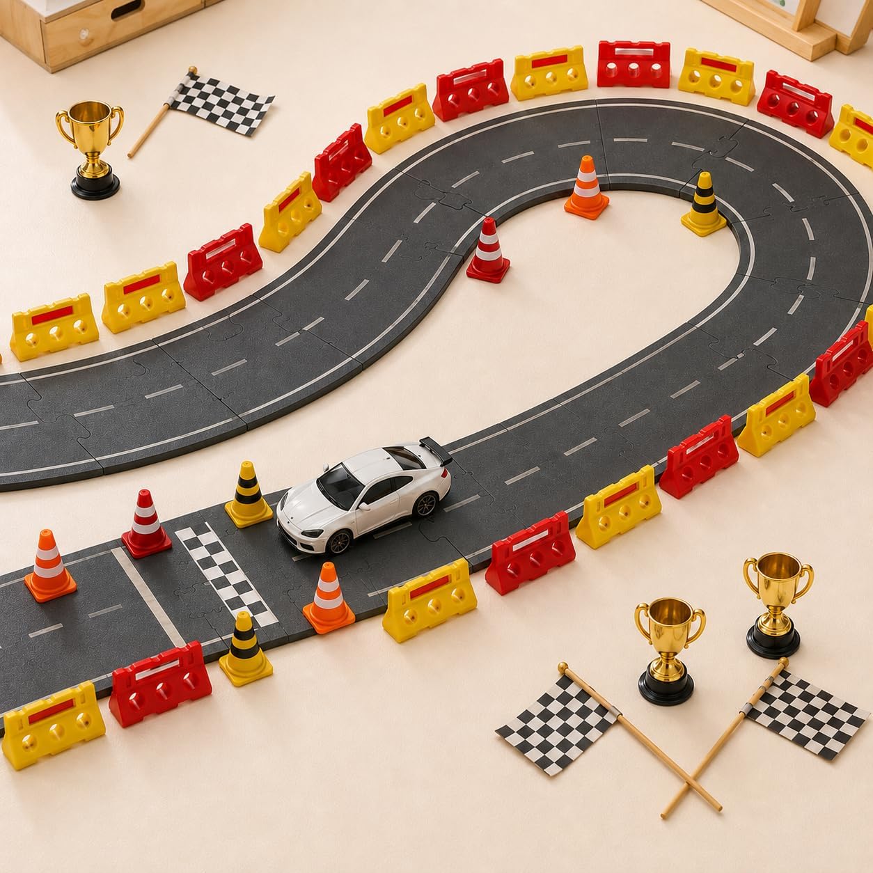 60Pcs Mini Traffic Cones Set with Fences for Road Building,and Educational Play | Perfect Mini Construction Cones Toys and Essential Construction Party Supplies image 4