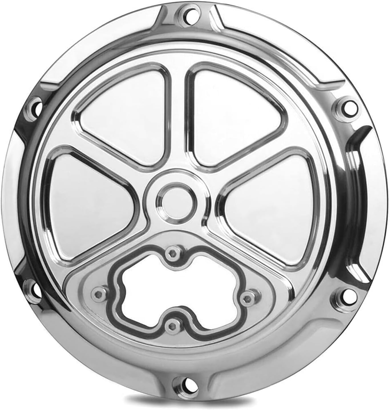 for Harley Sportster 1200 Chrome Clarity Derby Cover Custom XL1200C 883 XL883L 05-19 Engine Cover CNC 6 Holes Motorcycle Protector Derby Cover(Chromed)