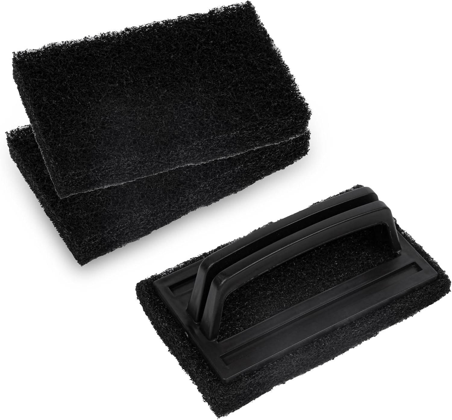 Restaurantware RW Clean 6 Inch x 3.5 Inch Scouring Pads 10 Multi Purpose Scrub Pads - Non Abrasive Heavy Duty Black Nylon Scrub Pads For Cleaning For Cleaning Or Scrubbing