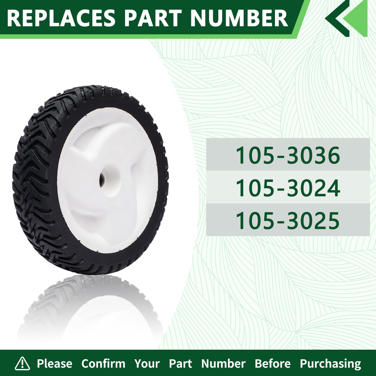 2 unidades de 8 x 2 pulgadas para montaje de engranajes de rueda trasera, cortacésped reciclador para modelos 105-3036