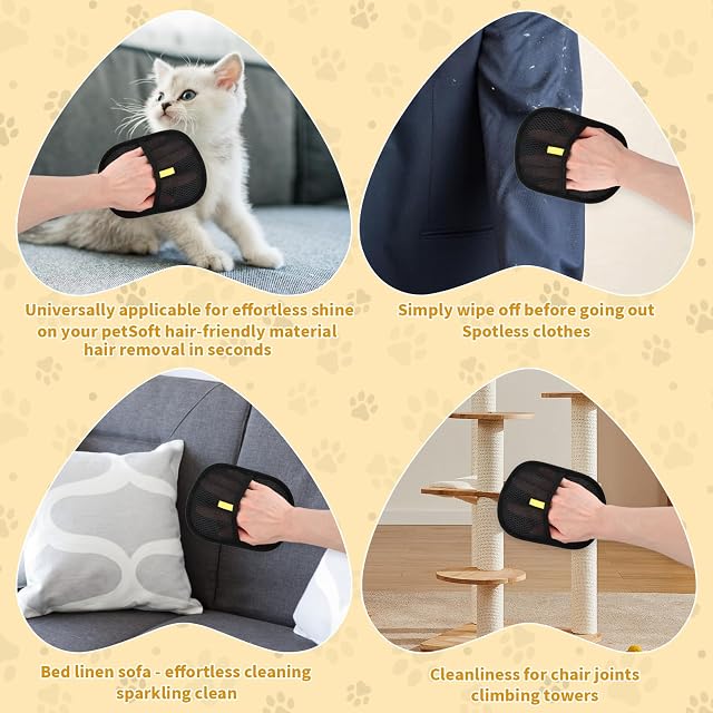 Foto 3 de 7 de Culinavog Guantes Removedores Pelo Mascotas, 1 Pieza Guantes de Depilación de Mascotas para Gatos y Perros