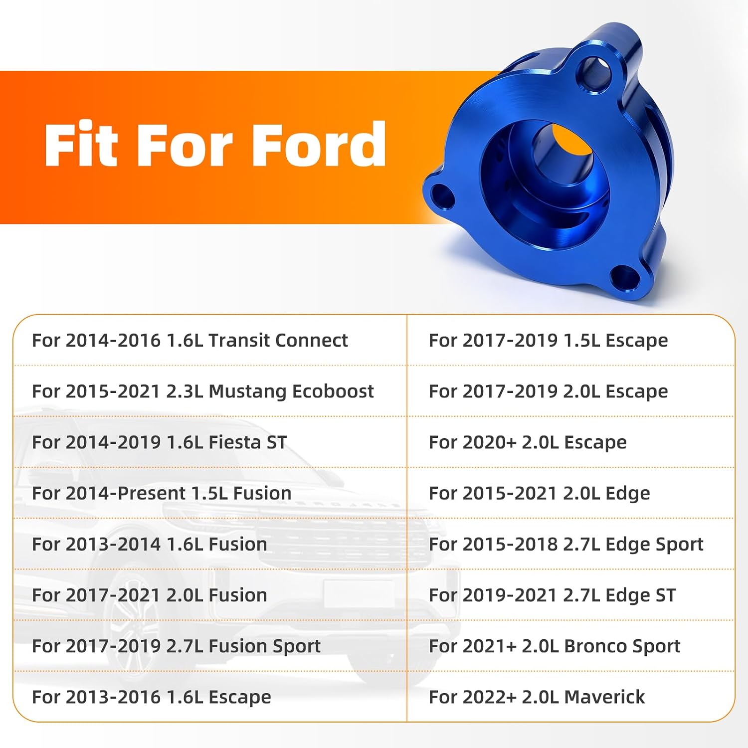 Blow Off Valve Adapter BOV Adapter Compatible with 2019-2025 Ford Bronco Explorer ST Mustang Ranger 2.3L 2.7L 3.0L Ecoboost Engines