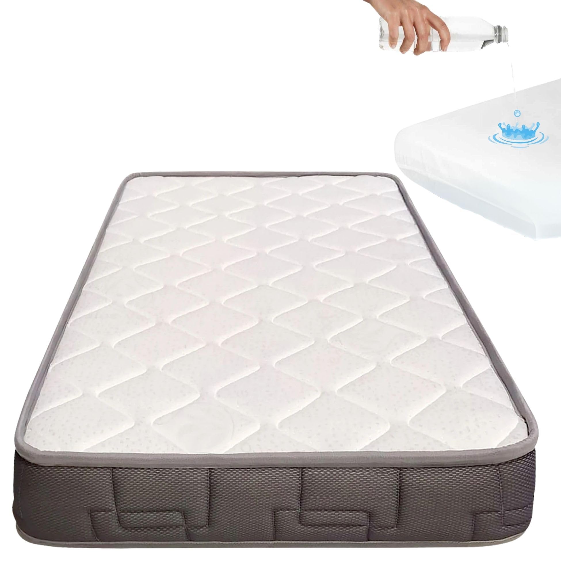 Matelas pour Enfants 90x190 HR Morfeo - Certifié Oeko-Tex® et CertiPUR - Protège-Matelas en Coton imperméable 100% hypoallergénique, antibactérien et Anti-acariens CoolDreams